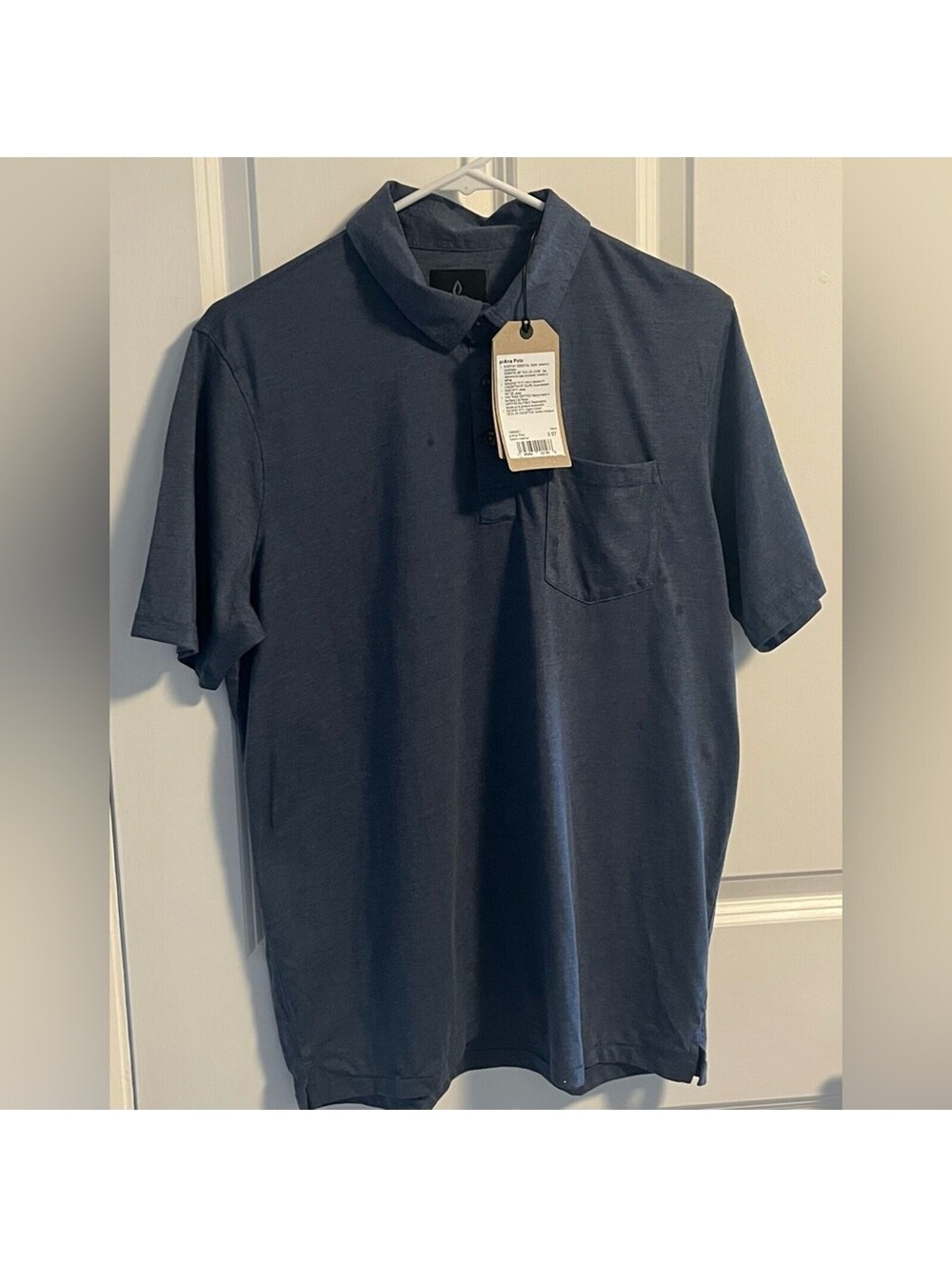 NWT Prana Men’s Polo Shirt Blue Short Sleeve Size Small [COPY]